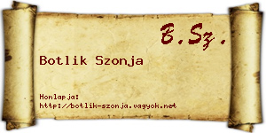 Botlik Szonja névjegykártya